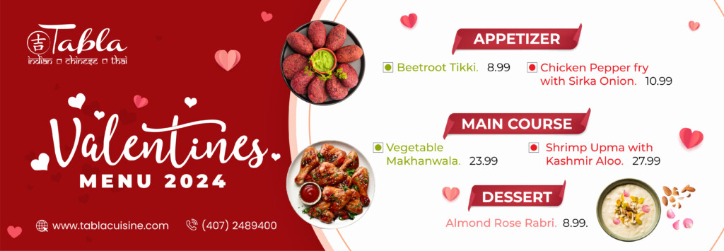Experience Valentine’s Day at Tabla