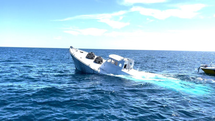 65' Long patrol boat deployed as artificial reef