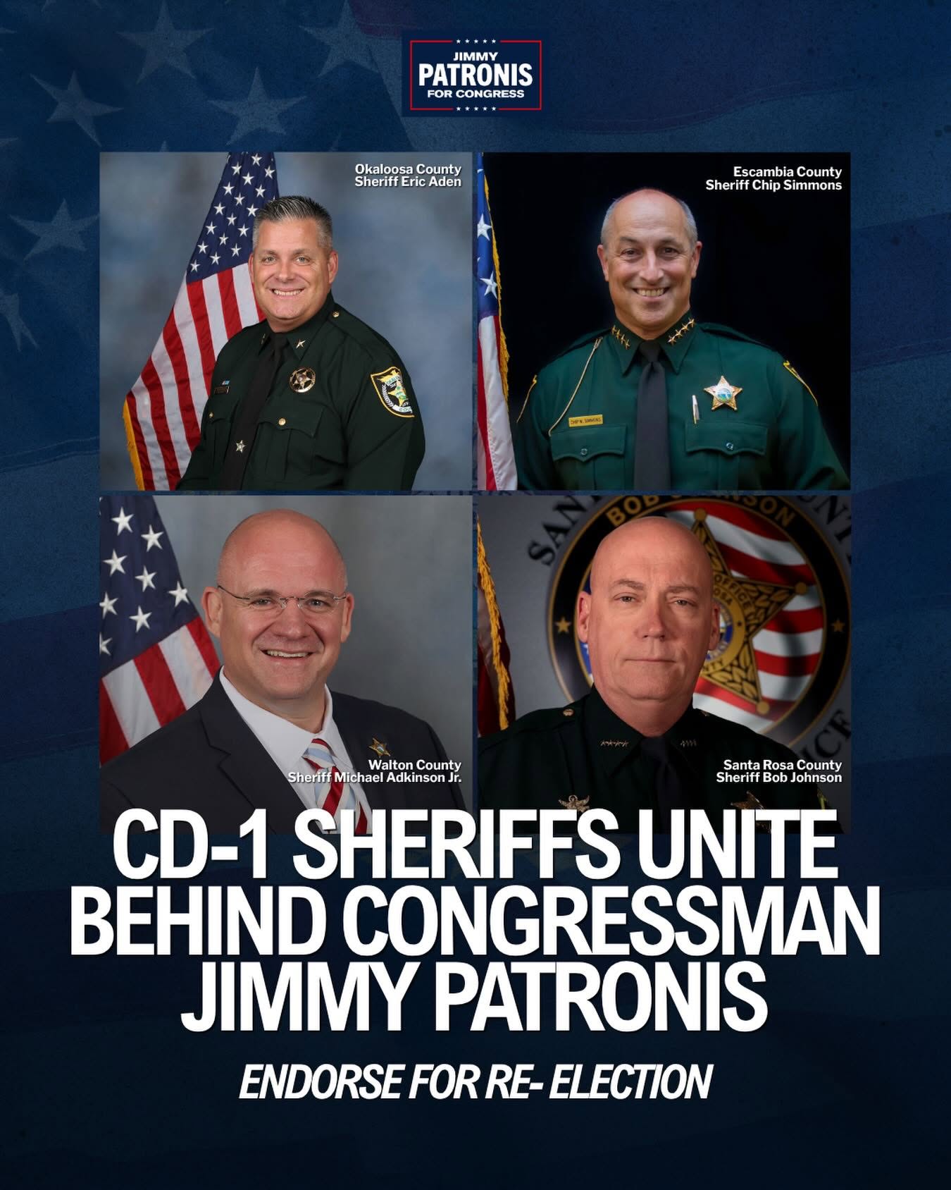 All CD-1 Sheriffs Unite Behind Congressman Jimmy Patronis
